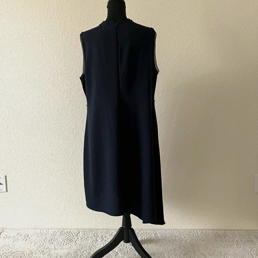 Simple Asymmetrical Vera Wang Dress Dark Blue Sleeveless Size XL